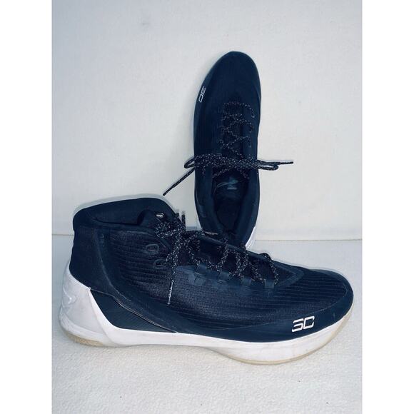 16 Under Armour Curry 3 Sneakers Mens Black White Basketball Shoes 1269279-006 - Picture 3 of 11